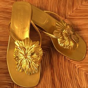 KATE SPADE!! Exclnt gold metallic leather, 7 1/2B